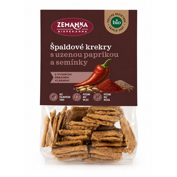 Bio krekry s uzenou paprikou a semínky